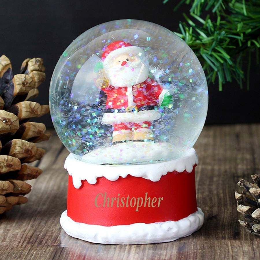 personalised santa snow globe by lucky roo | notonthehighstreet.com
