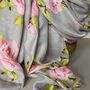 Rose Print Scarf In Beige, thumbnail 3 of 3