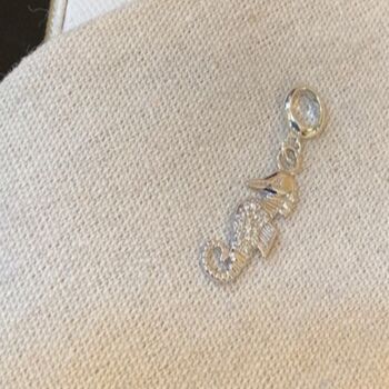 Sterling Silver Seahorse Charm, 2 of 3