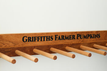 Engraved Oak Welly Boot Rack, 9 of 11