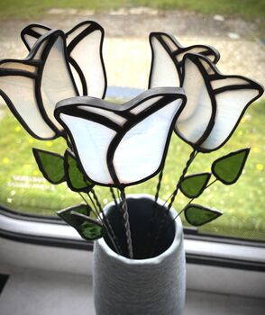 Stained Glass Rose Everlasting Flowers By Post, 9 of 12