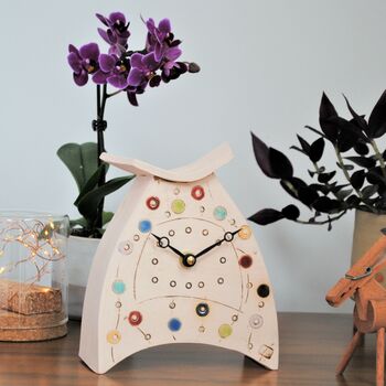 Colourful Ceramic Clock With Dots, 4 of 7