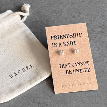 Friendship Knot Sterling Silver Earrings, 2 of 12