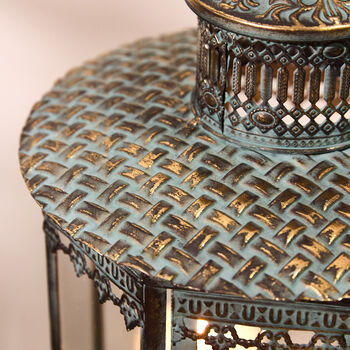 Antiqued Scroll Lantern On Stand, 2 of 4