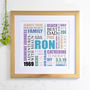Personalised Birthday Square Typographic Word Art, thumbnail 7 of 12