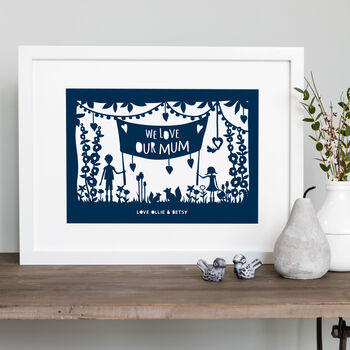 Personalised 'I Love My Dad' Papercut Or Print, 2 of 9