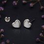 Sterling Silver Mother Of Pearl Heart Stud Earrings, thumbnail 6 of 12