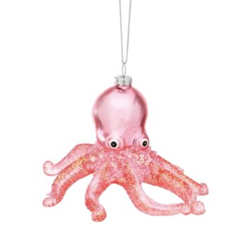 Wonderland Pink Glitter Octopus Bauble, 2 of 2