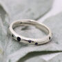 Starry Night Silver Scattered Blue Sapphires Ring, thumbnail 2 of 4
