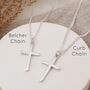 Personalised Sterling Silver Cross And Curb Chain, thumbnail 3 of 8