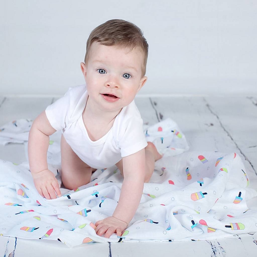 Ice Lolly Muslin Swaddle Blanket By Muzzies | notonthehighstreet.com