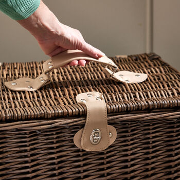 Personalised Antique Wash Wicker Chest Hamper, 5 of 6