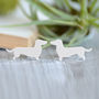 Long Tail Dachshund Cufflinks In Sterling Silver, thumbnail 1 of 5