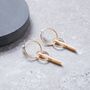 Rose Gold Colour Linked Small Hoop Drop Earrings, thumbnail 1 of 3