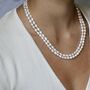 Double Strand Pearl Freshwater Pearl Necklace, thumbnail 2 of 6