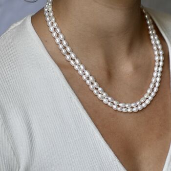 Double Strand Pearl Freshwater Pearl Necklace, 2 of 6