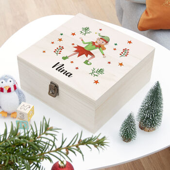 Personalised Girl Elf Christmas Eve Box, 10 of 12