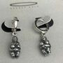 Silver Venus Of Willendorf Goddess Charm Huggies, thumbnail 1 of 8