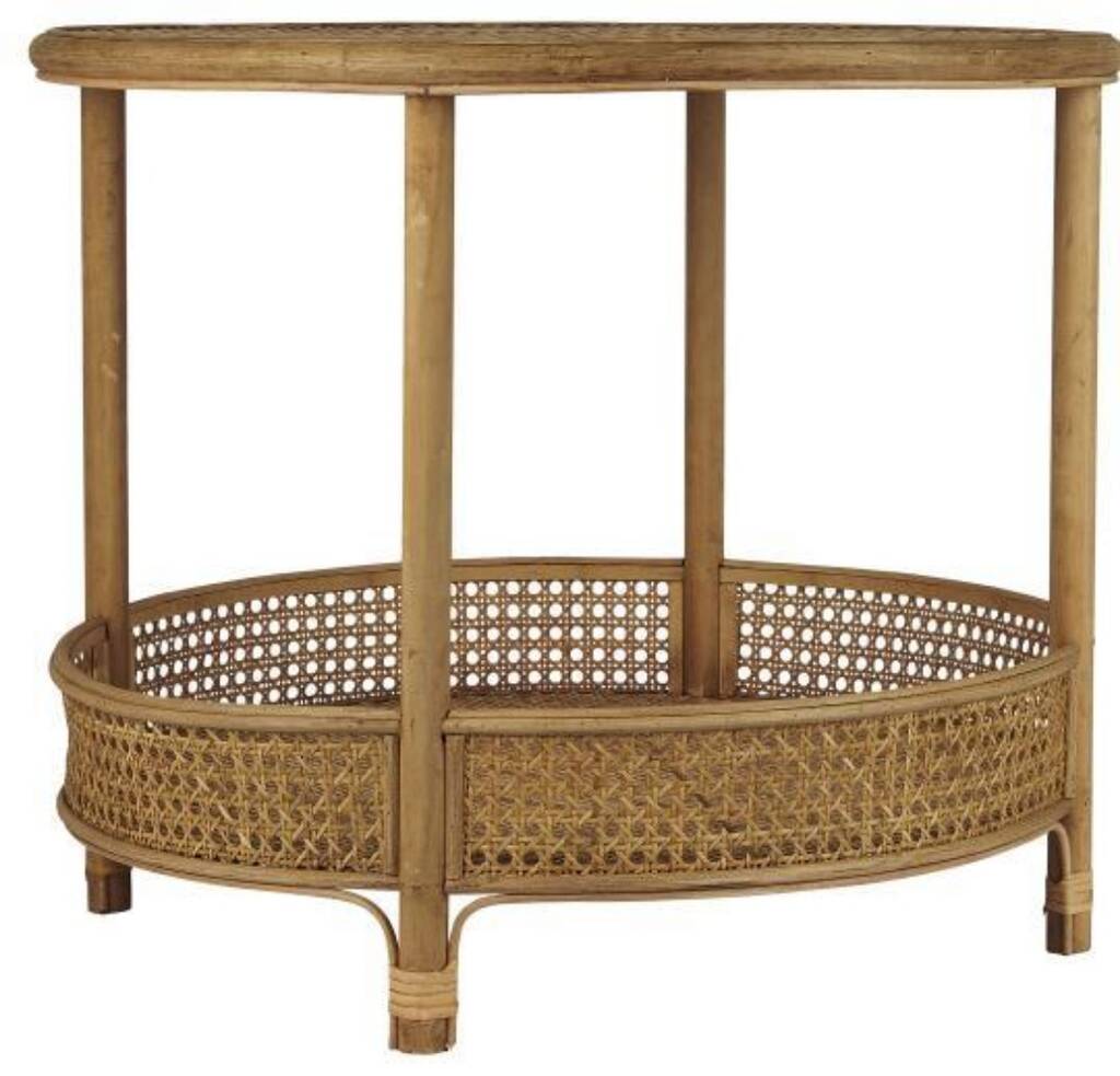 Round Rattan Table W/Shelf By CollardManson