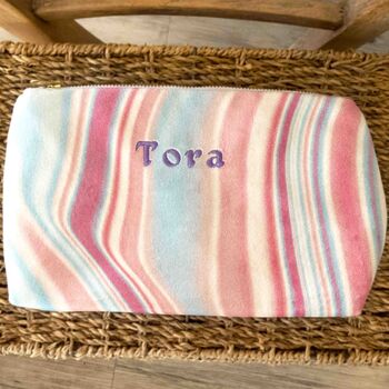 Personalised Custom Name Velvet Makeup Bag Gift, 8 of 8
