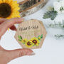 Personalised Wooden Wedding Ring Box Sunflower, thumbnail 4 of 9