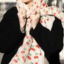 Cherry Print Scarf In Personalised Gift Box, thumbnail 6 of 7