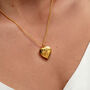 Scroll Heart Ashes Urn Necklace 18 K Gold Plated Silver, thumbnail 7 of 10