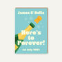 Personalised Here's To Forever Wedding Card, thumbnail 1 of 2