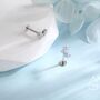 Internally Threaded Cz Flower Flat Back Earrings In Sterling Silver, thumbnail 4 of 12