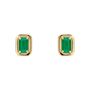 Art Deco Emerald Stud Earrings In 9ct Gold, thumbnail 1 of 5