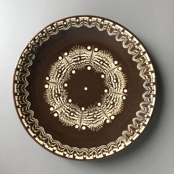 Stoneware Dinner Plates In Brown Colour, Set Of Four, 6 of 9