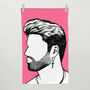 George Michael Wham Tea Towel In Pink, thumbnail 1 of 2