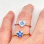 Mini Heart Ring With Real Forget Me Not Flower In Gold Or Silver Waterproof, thumbnail 6 of 10