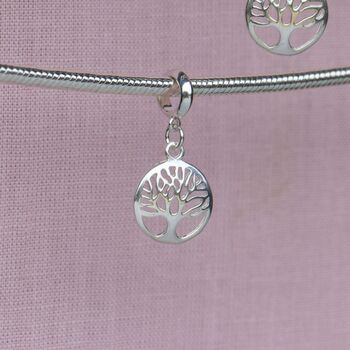 Sterling Silver Circle Tree Of Life Charm, 4 of 7