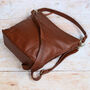 Leather Slouchy Hobo Shoulder Bag, thumbnail 3 of 5