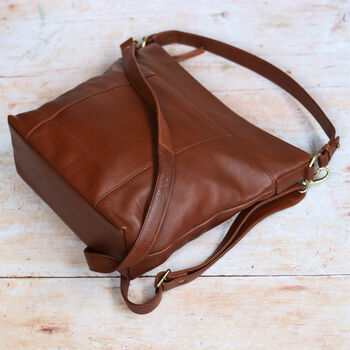 Leather Slouchy Hobo Shoulder Bag, 3 of 5