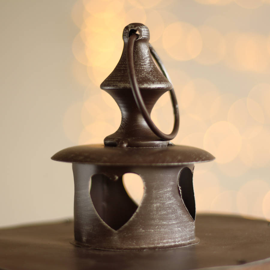 round wooden heart candle lantern by dibor