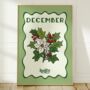 Birth Month Flower December Holly Print, thumbnail 3 of 3
