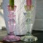 Pair Of Green Glass, Lace Edge Candlesticks, thumbnail 6 of 10
