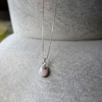 Pink Opal Gemstone Birthstone Necklace, 7 of 12