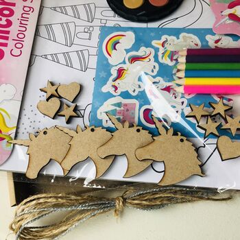 Children's Wooden Hanging Unicorn Letterbox Craft Kit, 3 of 6