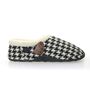 Freeze Black And White Dogtooth Mens Slippers Indoor/Garden Shoes, thumbnail 4 of 10