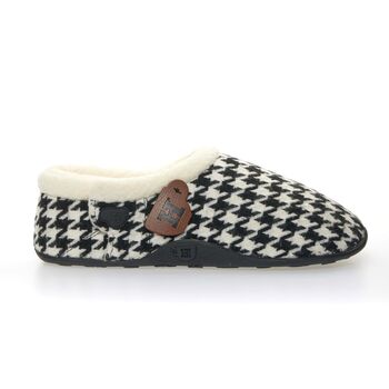 Freeze Black And White Dogtooth Mens Slippers Indoor/Garden Shoes, 4 of 10