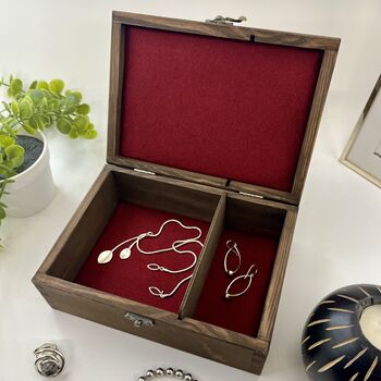 Personalised Wooden Jewellery Box With Aluminium, 6 of 12