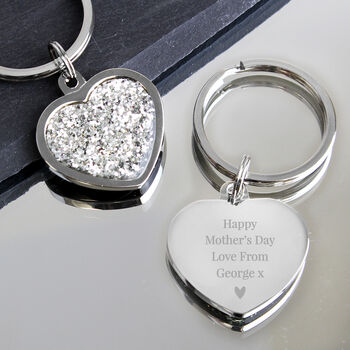 Personalised Diamante Heart Keyring, 2 of 4