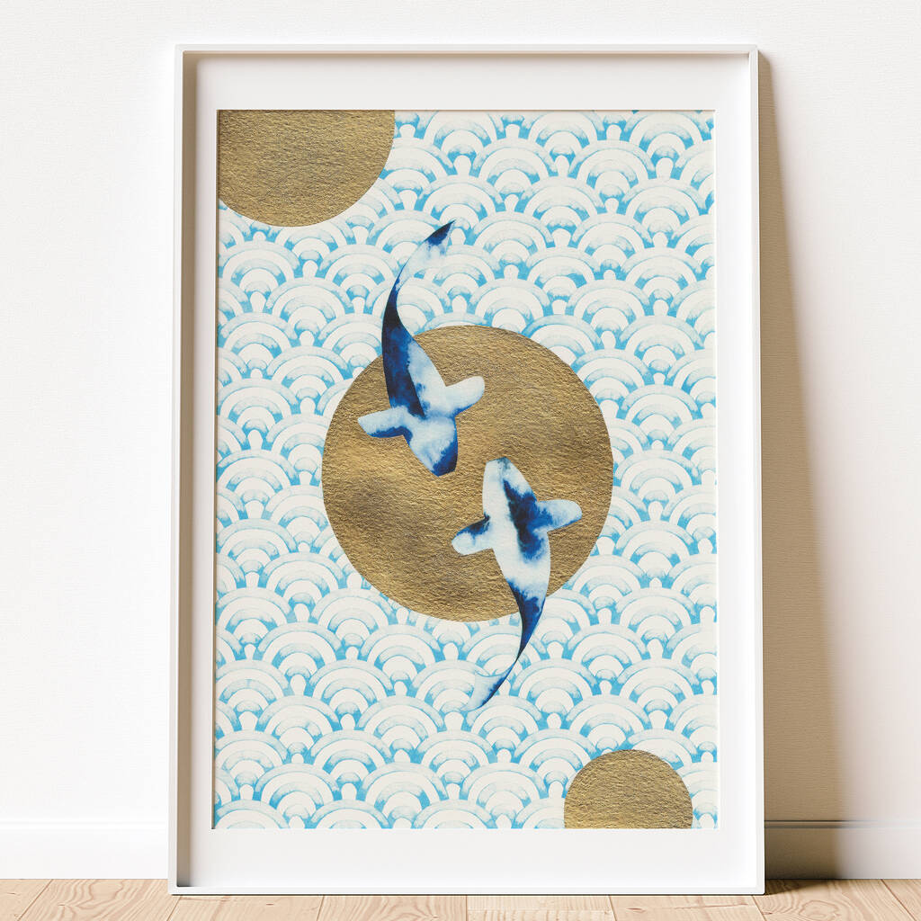 'All About Balance' Gold Leaf Watercolour Print, 1 of 9
