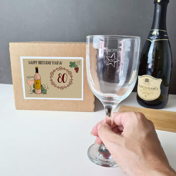 Personalised 80th Birthday Gift Wine Glass, 2 of 5