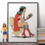 Wonder Woman Mothers Day Ironing Poster Art Print, thumbnail 2 of 9