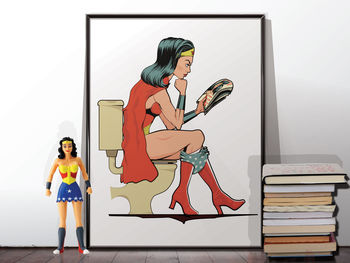 Wonder Woman Mothers Day Ironing Poster Art Print, 2 of 9