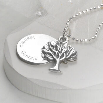 Family Tree Necklace Personalised In Sterling Silver, 2 of 6